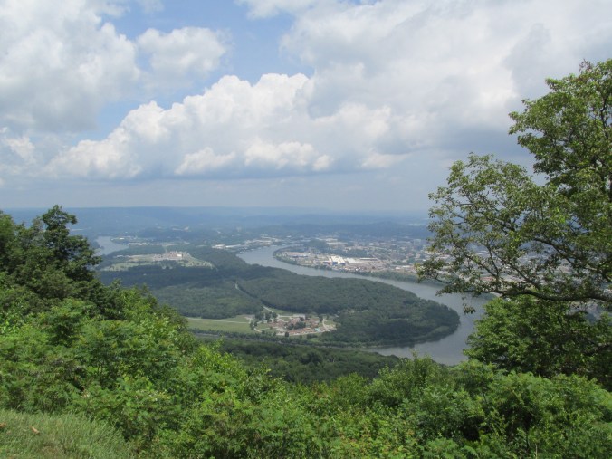 Beautiful view of the Tennessee River and Chattanooga from Point Park on Lookout Mountain